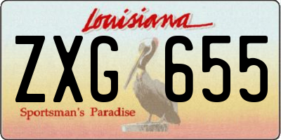 LA license plate ZXG655