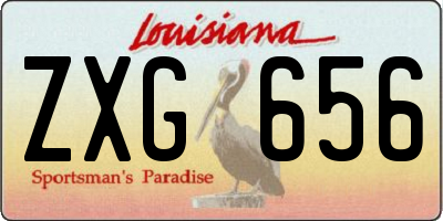 LA license plate ZXG656