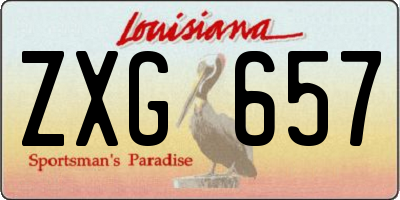 LA license plate ZXG657