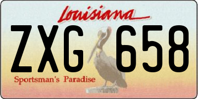 LA license plate ZXG658