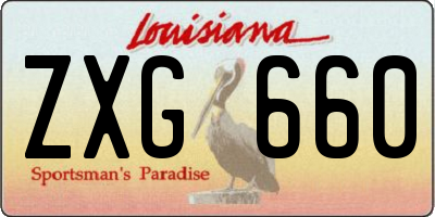 LA license plate ZXG660