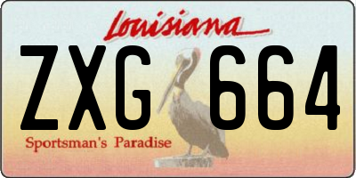 LA license plate ZXG664