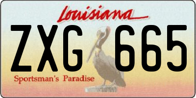 LA license plate ZXG665