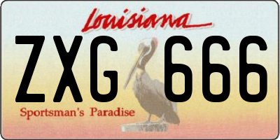 LA license plate ZXG666