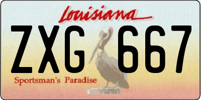 LA license plate ZXG667