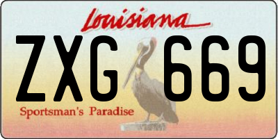LA license plate ZXG669