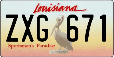 LA license plate ZXG671