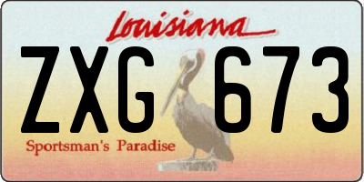 LA license plate ZXG673