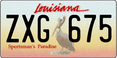 LA license plate ZXG675