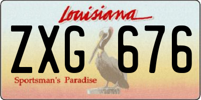 LA license plate ZXG676