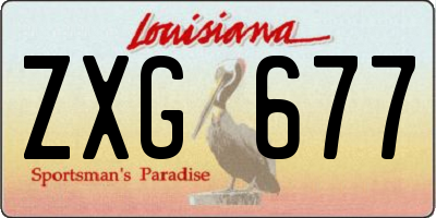 LA license plate ZXG677