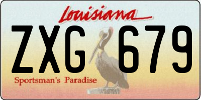 LA license plate ZXG679