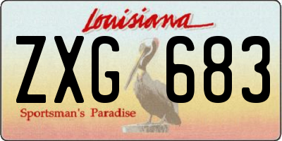 LA license plate ZXG683