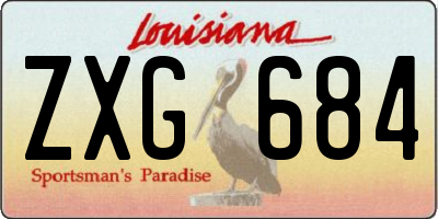 LA license plate ZXG684