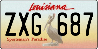 LA license plate ZXG687