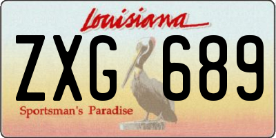 LA license plate ZXG689