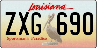 LA license plate ZXG690