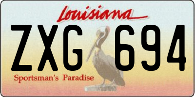 LA license plate ZXG694