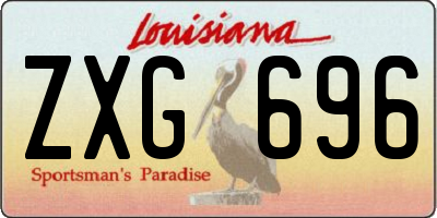 LA license plate ZXG696