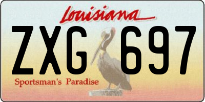 LA license plate ZXG697