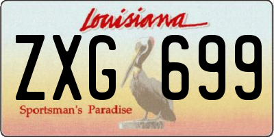 LA license plate ZXG699