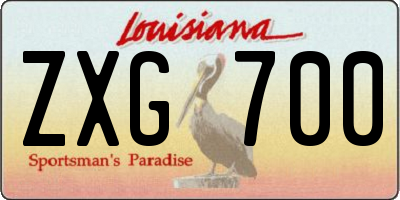 LA license plate ZXG700