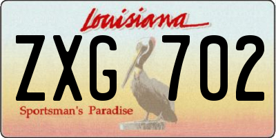 LA license plate ZXG702