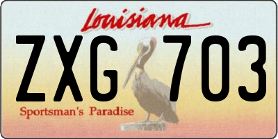 LA license plate ZXG703