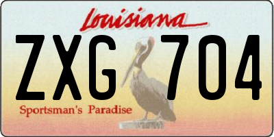 LA license plate ZXG704