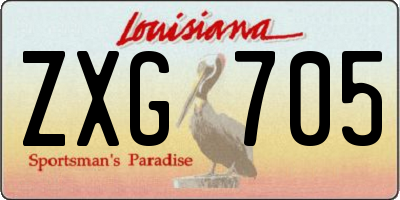 LA license plate ZXG705