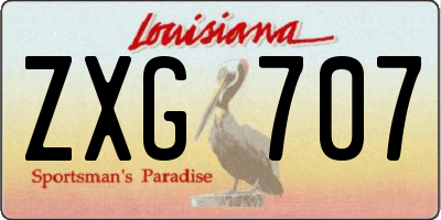 LA license plate ZXG707