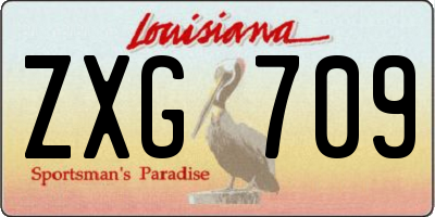 LA license plate ZXG709