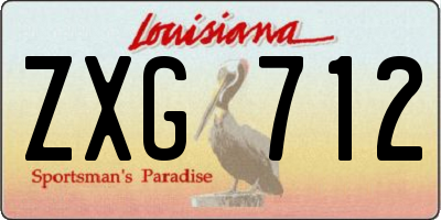 LA license plate ZXG712