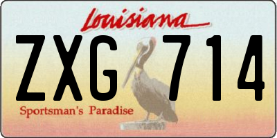 LA license plate ZXG714