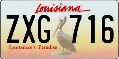 LA license plate ZXG716
