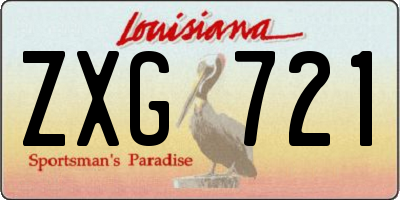 LA license plate ZXG721