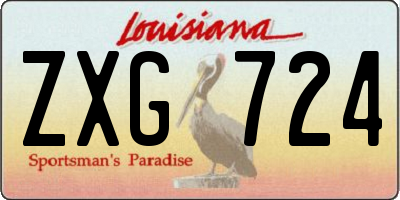 LA license plate ZXG724