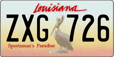LA license plate ZXG726