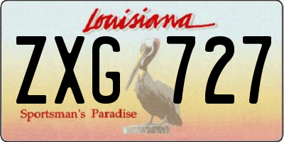 LA license plate ZXG727