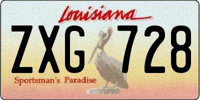 LA license plate ZXG728