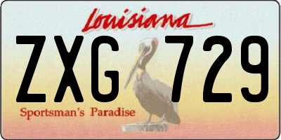 LA license plate ZXG729
