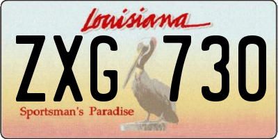 LA license plate ZXG730