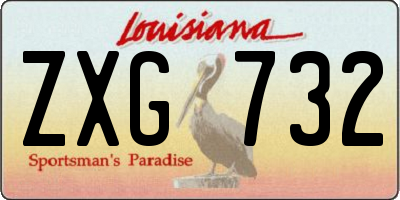 LA license plate ZXG732