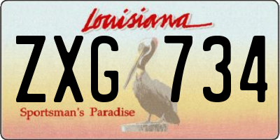 LA license plate ZXG734