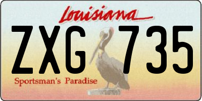 LA license plate ZXG735