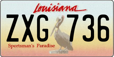 LA license plate ZXG736