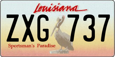 LA license plate ZXG737