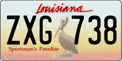 LA license plate ZXG738