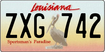 LA license plate ZXG742