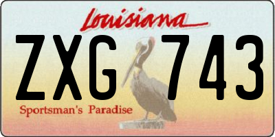 LA license plate ZXG743